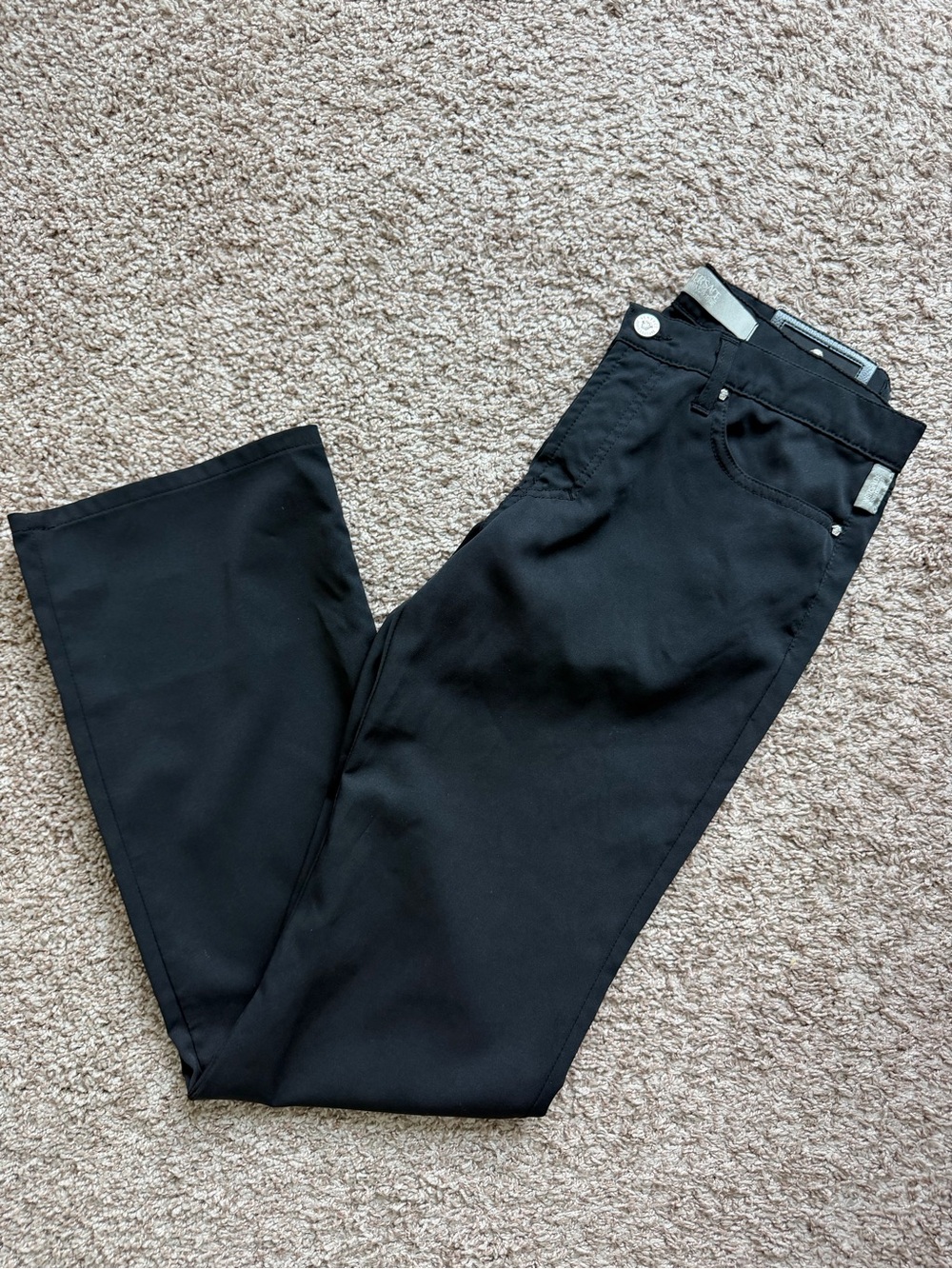Versace Black Tailored Pants with Medusa Stud